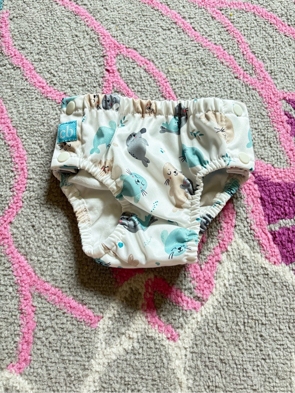 Charlie Banana Seal Print Swim Diaper with Snaps
